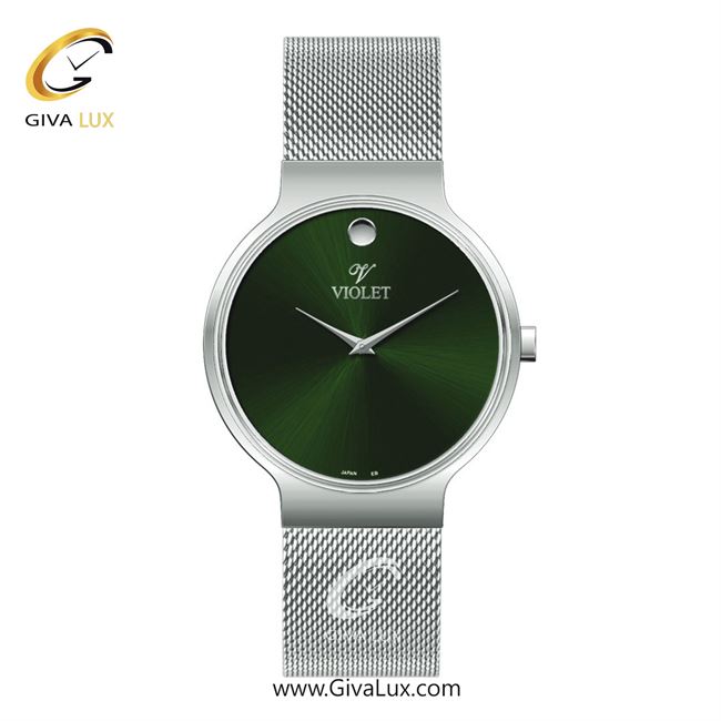 ساعت مچی اورجینال مردانه ویولت VIOLET نقره ای | نقره ای| سبز یشمی تیره| کد رفرنس 0569